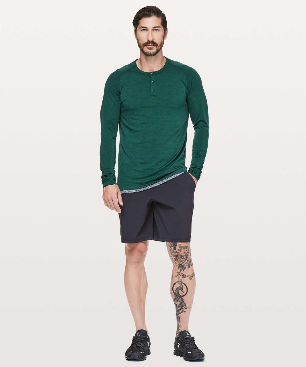 Lululemon Metal Vent Tech Long Sleeve Henley - Royal Emerald / Royal Emerald