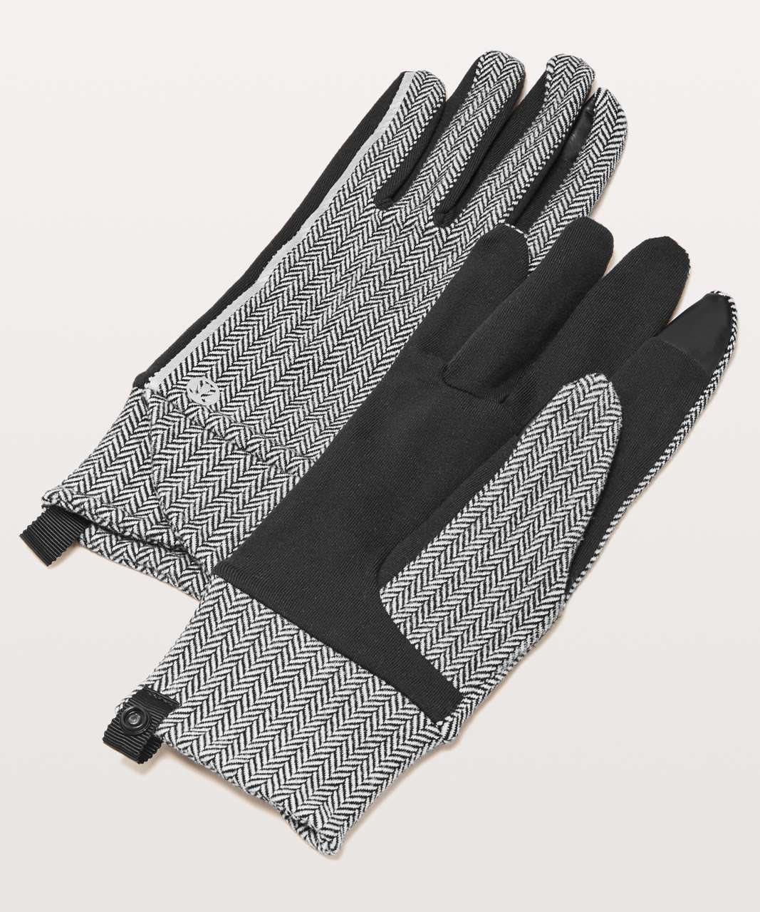 Lululemon Cross Chill Run Gloves - Heathered Herringbone Heathered Black White / Black