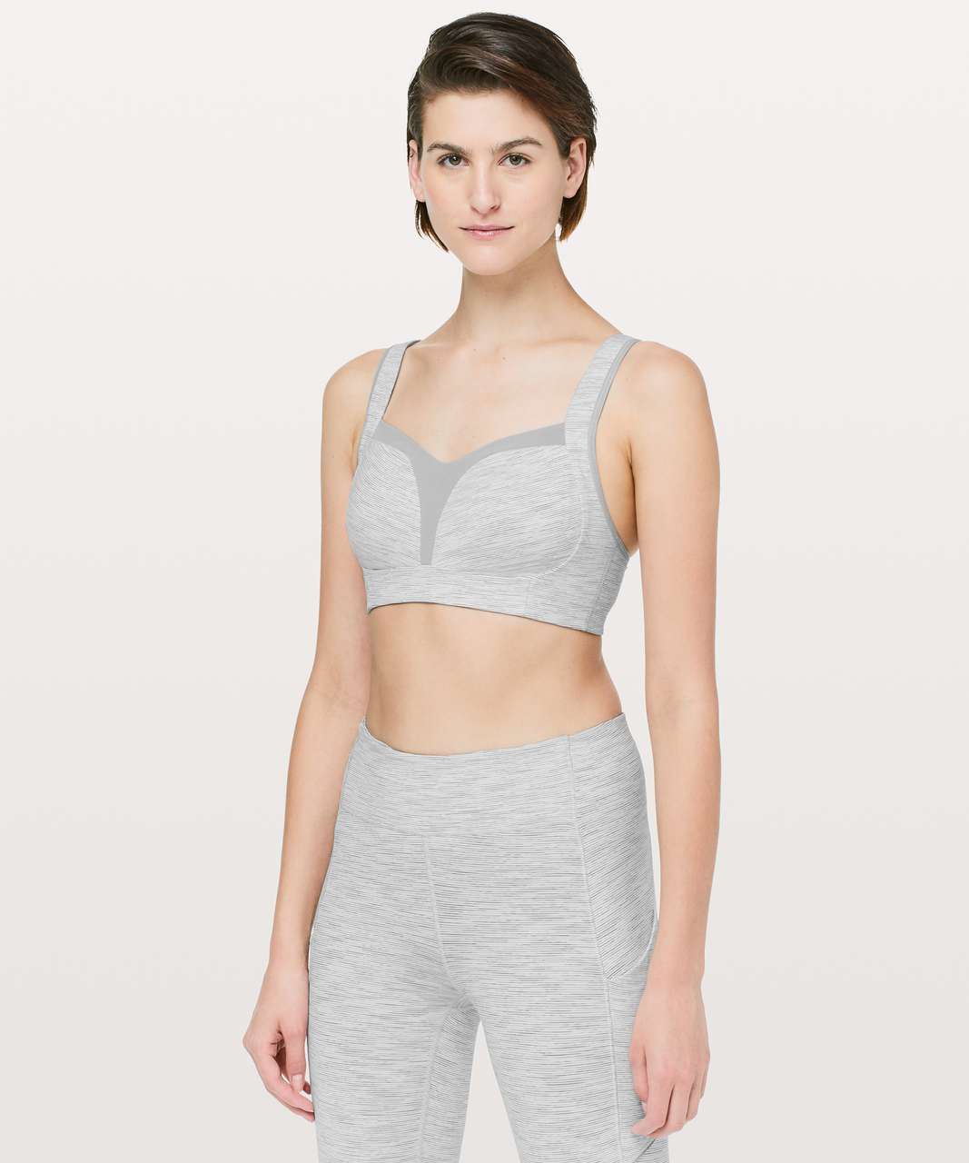 LULULEMON SPORTS BRA 34D GRAY TA TA TAMER II SLATE GREY HIGH