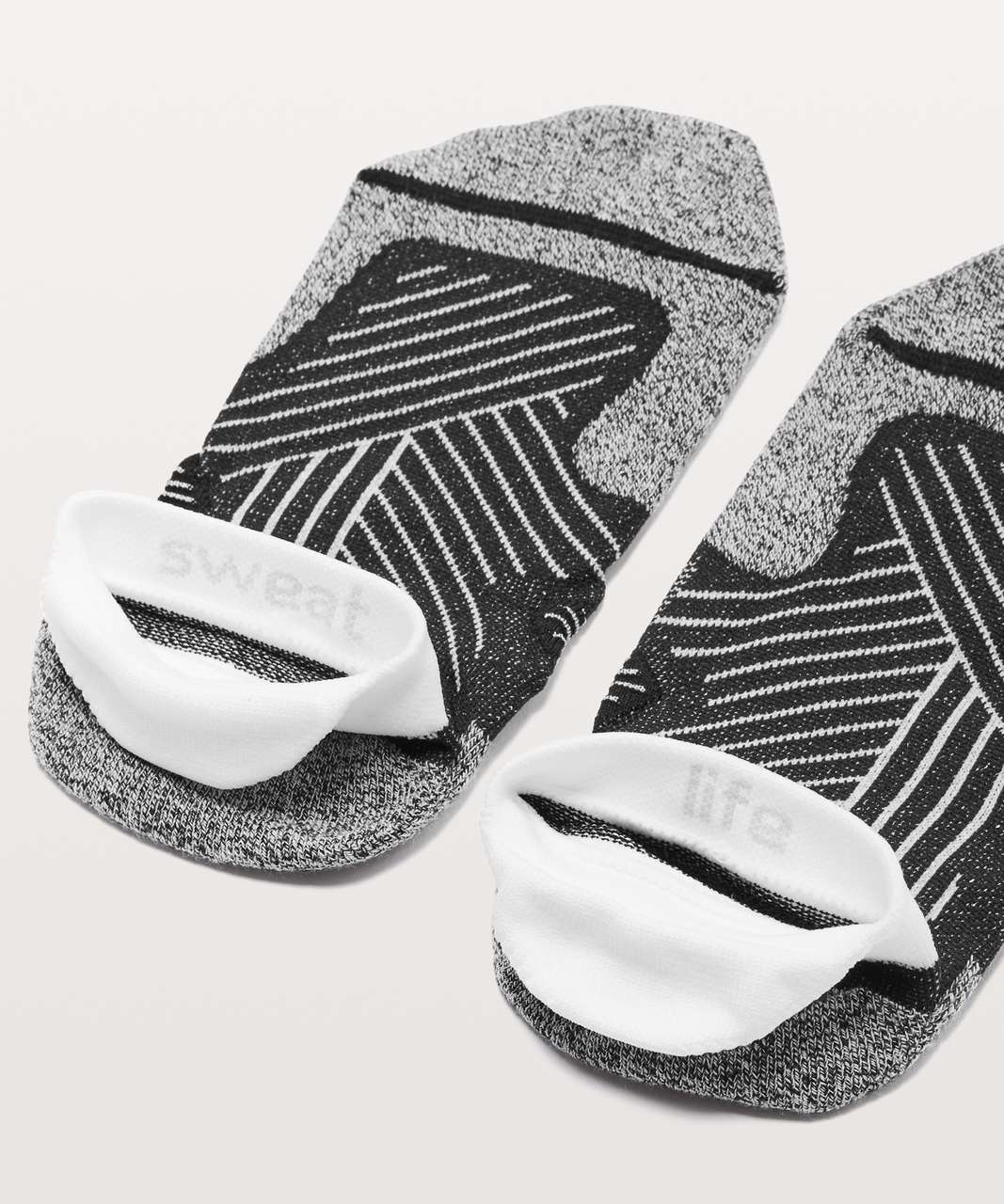 Lululemon Speed Sock *Silver - Black / White