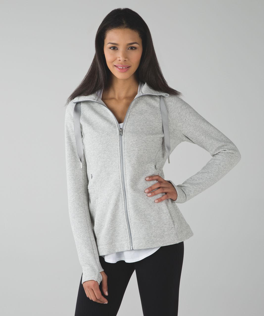 Lululemon &go Take-Off Fleece - Heathered Light Grey - lulu fanatics