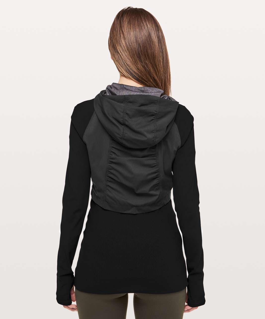 Lululemon Dance Studio Jacket Rib Sleeve - Black / Heathered Black - lulu  fanatics