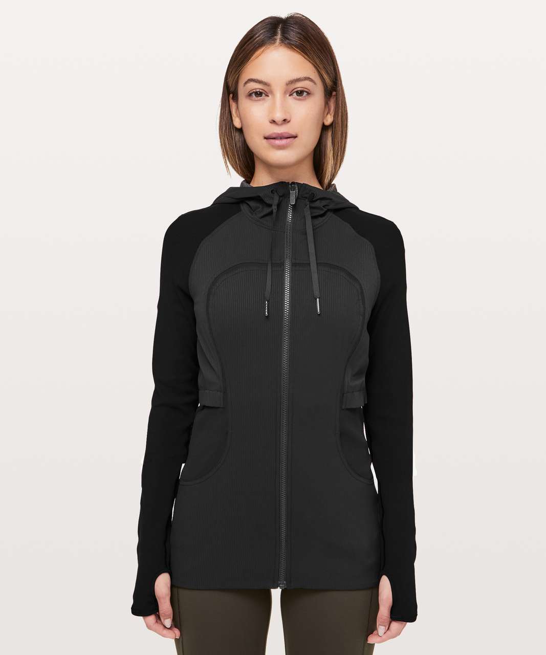 Lululemon Dance Studio Jacket Rib Sleeve - Black / Heathered Black