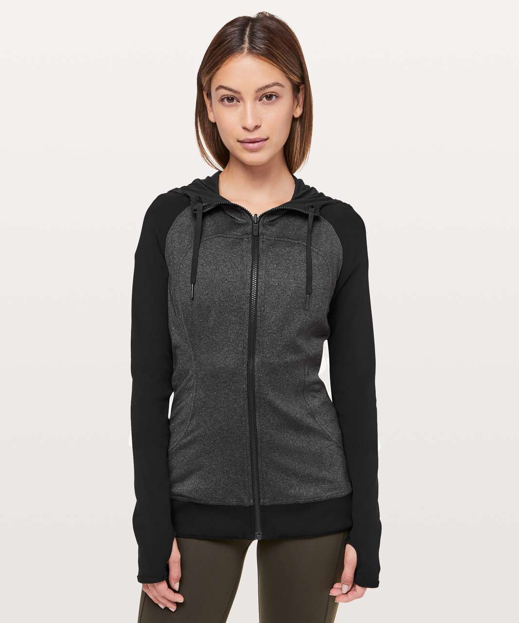 Lululemon Dance Studio Jacket Rib Sleeve - Black / Heathered Black ...