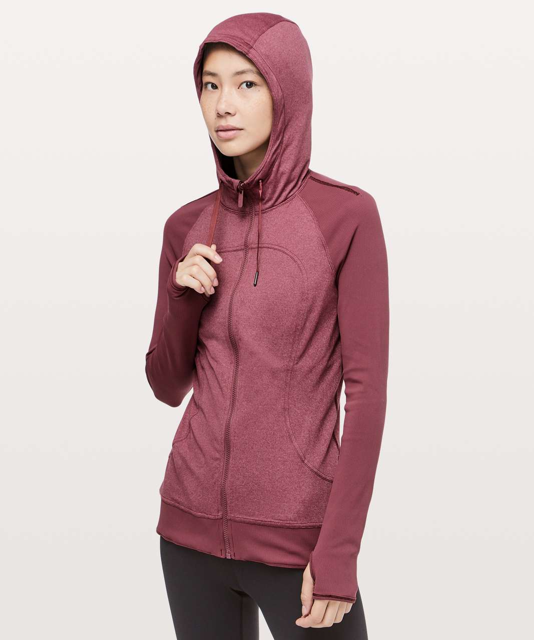 Lululemon Dance Studio Jacket Rib Sleeve - Misty Merlot / Heathered Misty Merlot