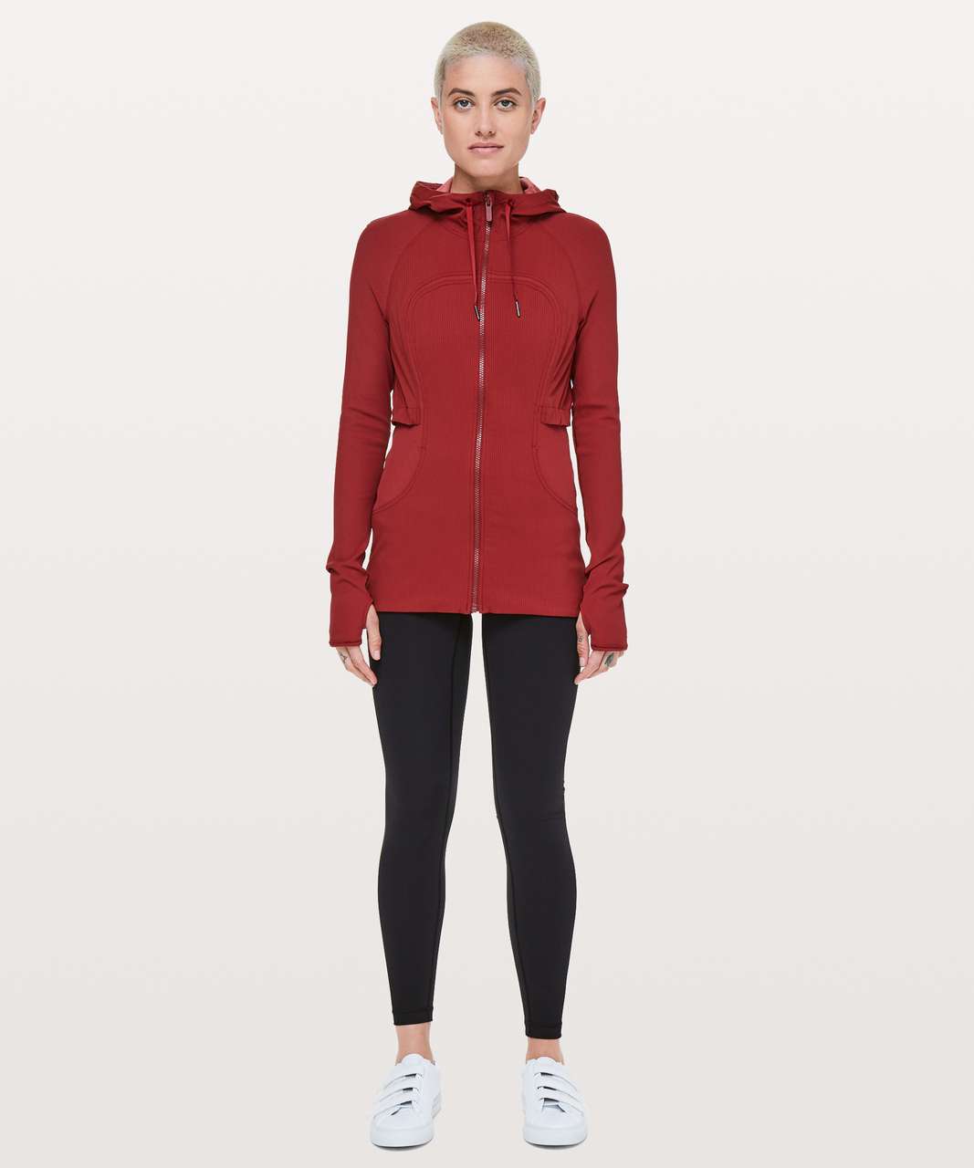 Lululemon Dance Studio Jacket Rib Sleeve - Dark Sport Red / Heathered Dark Sport Red