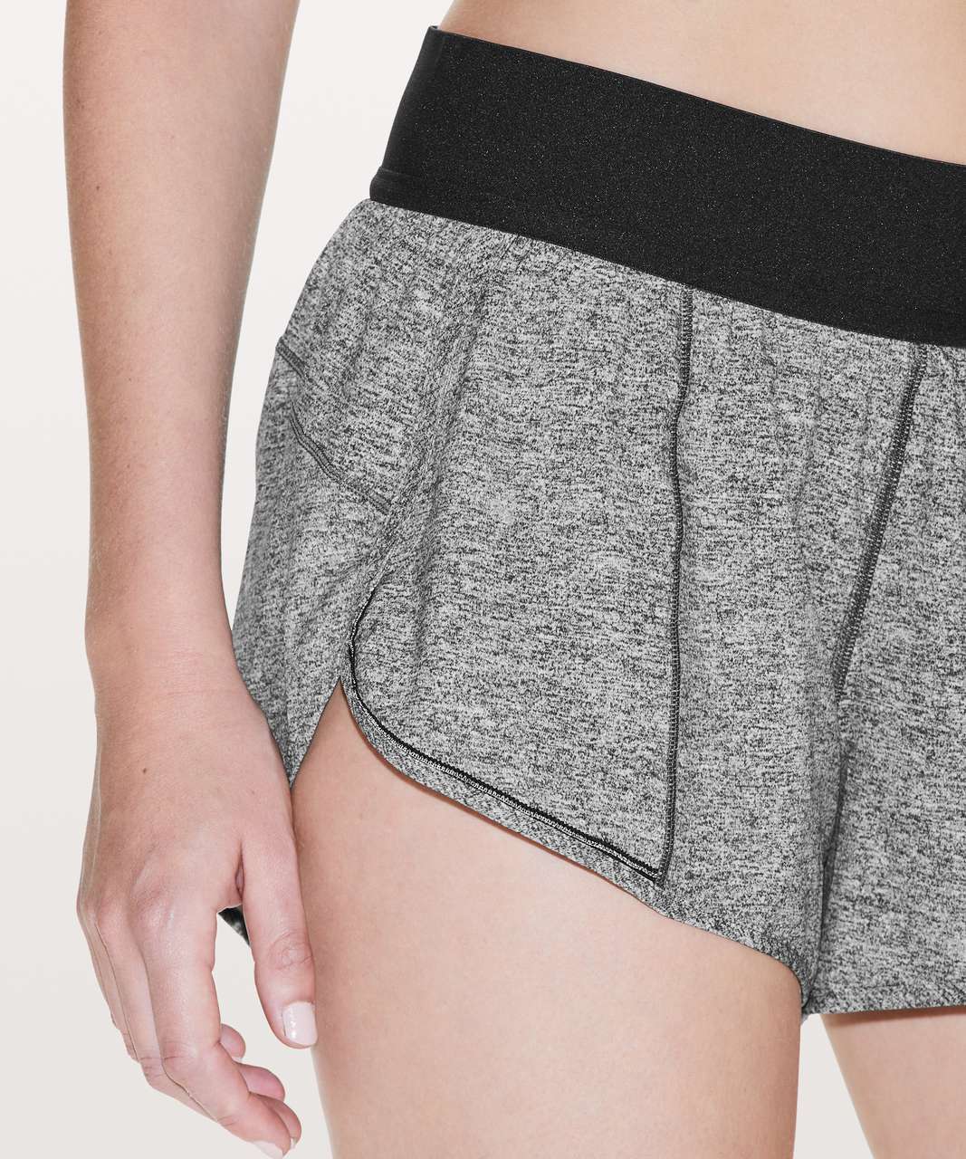 Lululemon Run Smoothly Short - Heather Lux Multi Black / Black