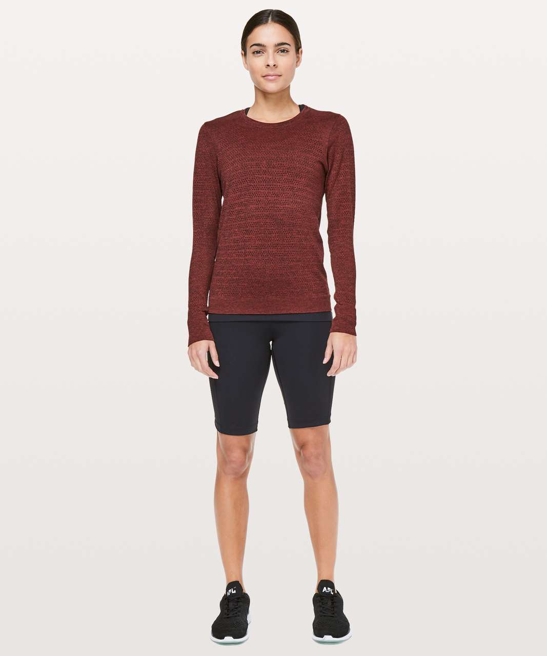 Lululemon Breeze By Long Sleeve *Squad - Dark Sport Red / Black