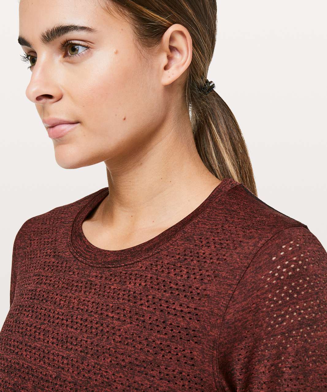 Lululemon Breeze By Long Sleeve *Squad - Dark Sport Red / Black