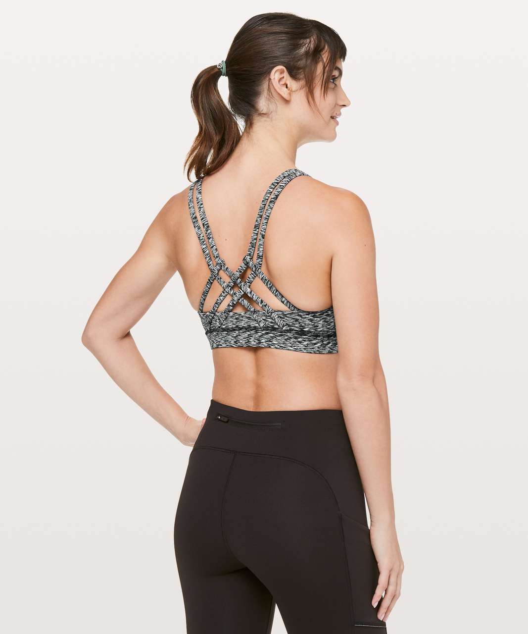 Lululemon Energy Bra *Strapped - Spaced Out Space Dye Black White