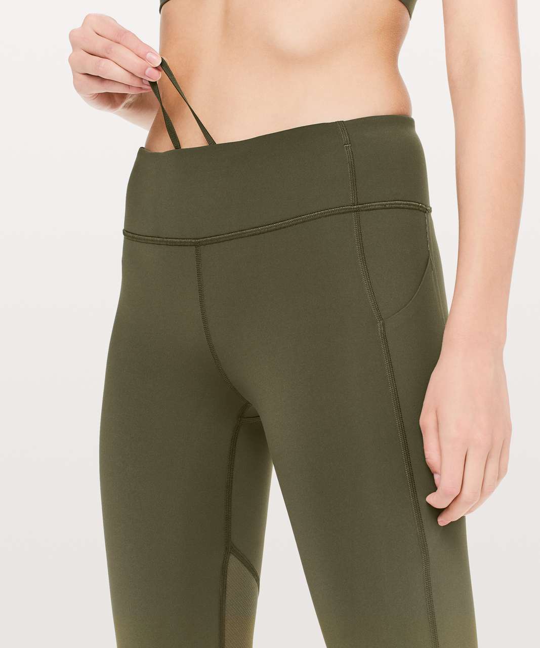 Lululemon Pace Rival Mid-rise Crop 22” In Dark Olive