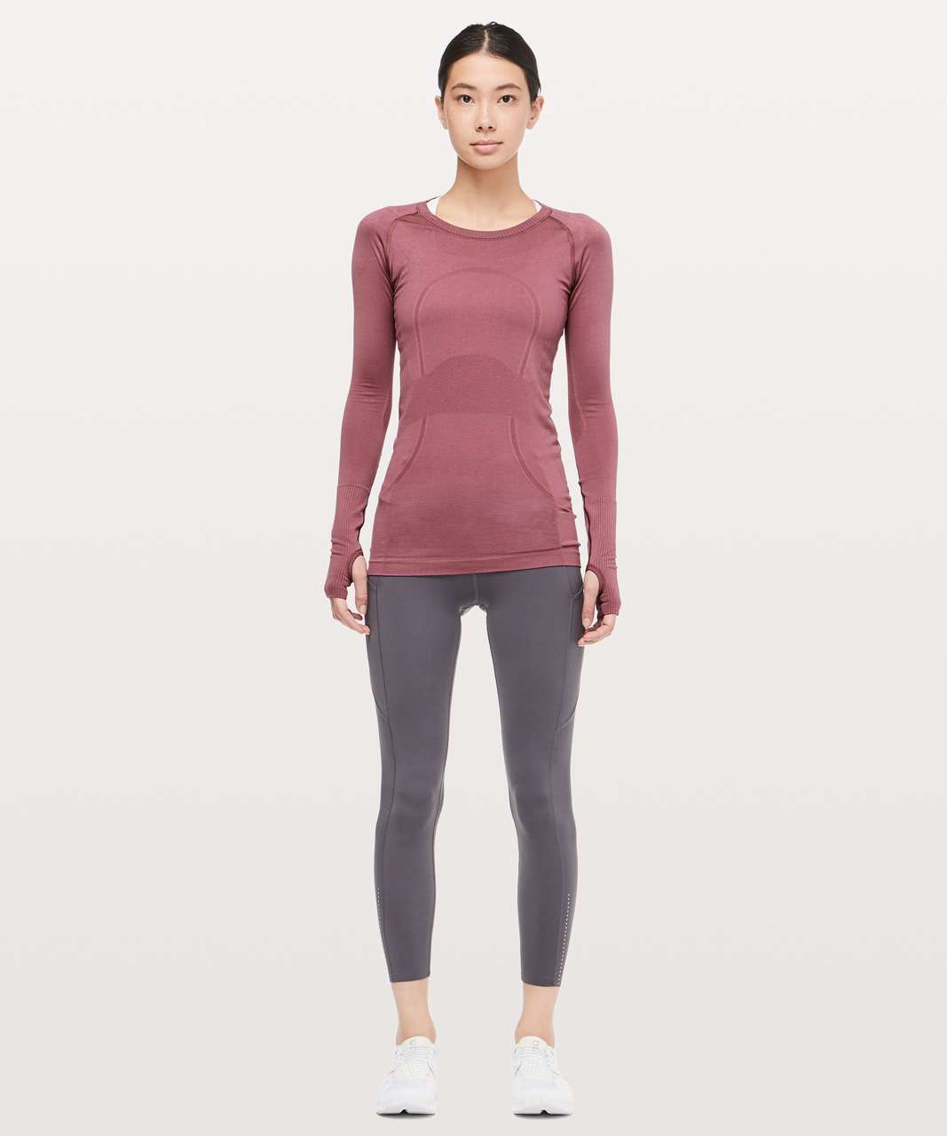 Lululemon Swiftly Tech Long Sleeve Crew - Misty Merlot / Misty Merlot ...