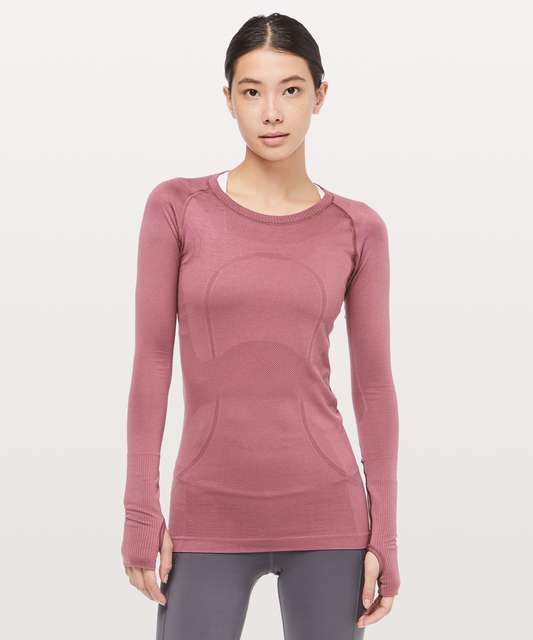 Lululemon Run: Swiftly Tech Long Sleeve Scoop *Ruched - Heathered Pow ...