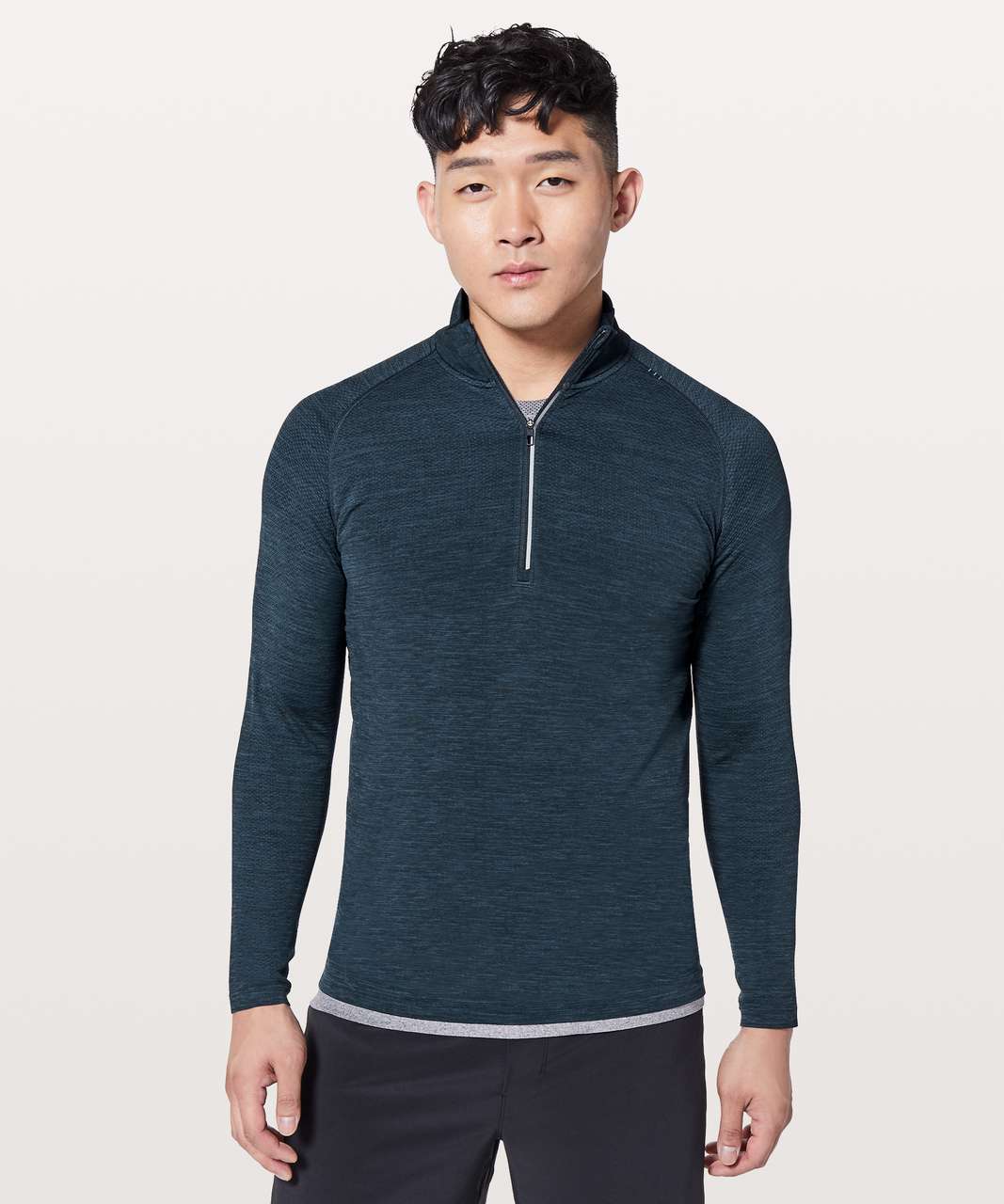 Lululemon Metal Vent Tech 1/2 Zip - Mineral Blue / Nautical Navy - lulu  fanatics