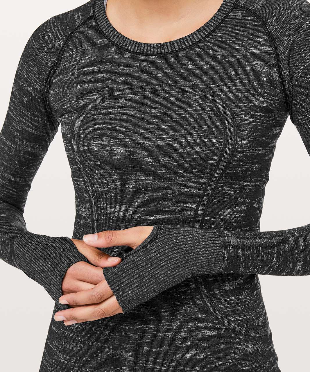 Lululemon Swiftly Tech Long Sleeve Crew - Black / White