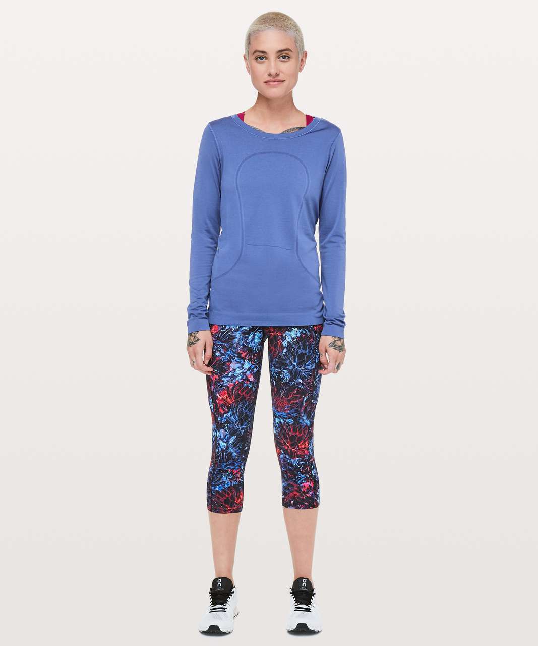 Lululemon Fast & Free Crop II *Nulux 19" - Neon Blossom Multi