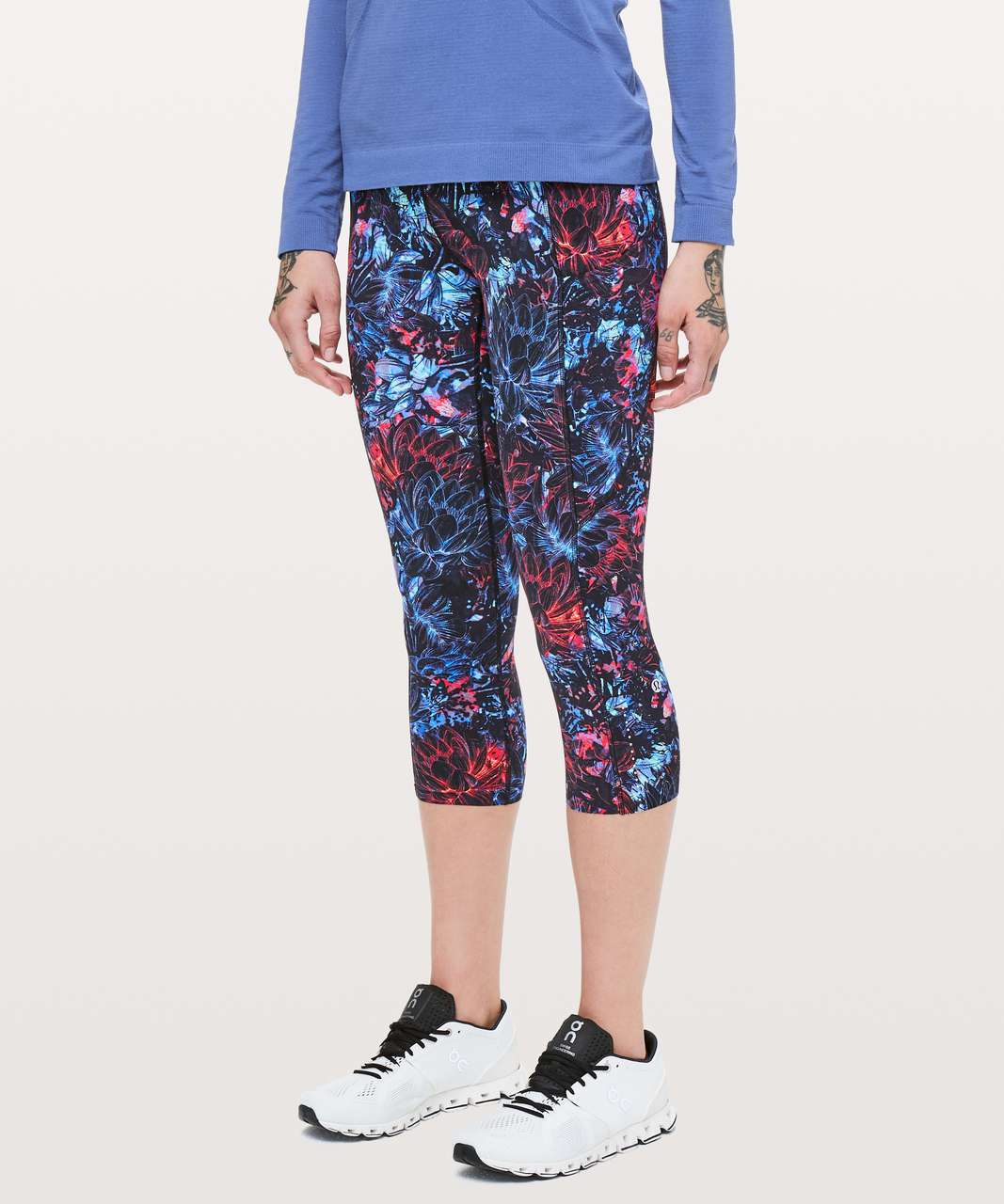 Lululemon Fast & Free Crop II *Nulux 19" - Neon Blossom Multi