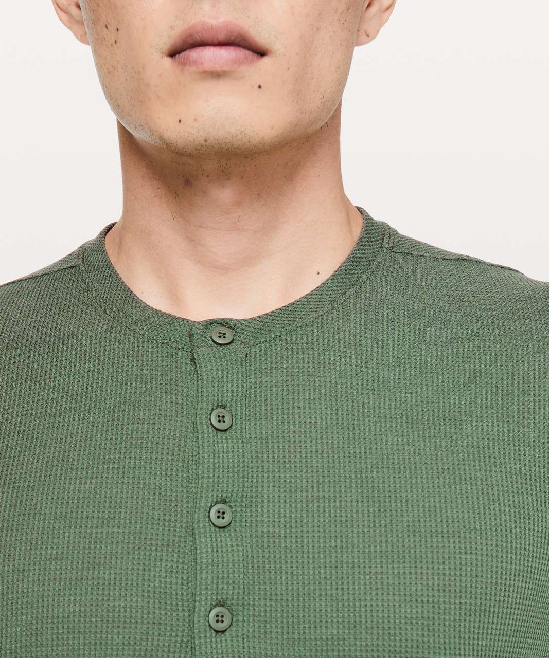 Lululemon Shift Stitch Henley - Heathered Tank Green