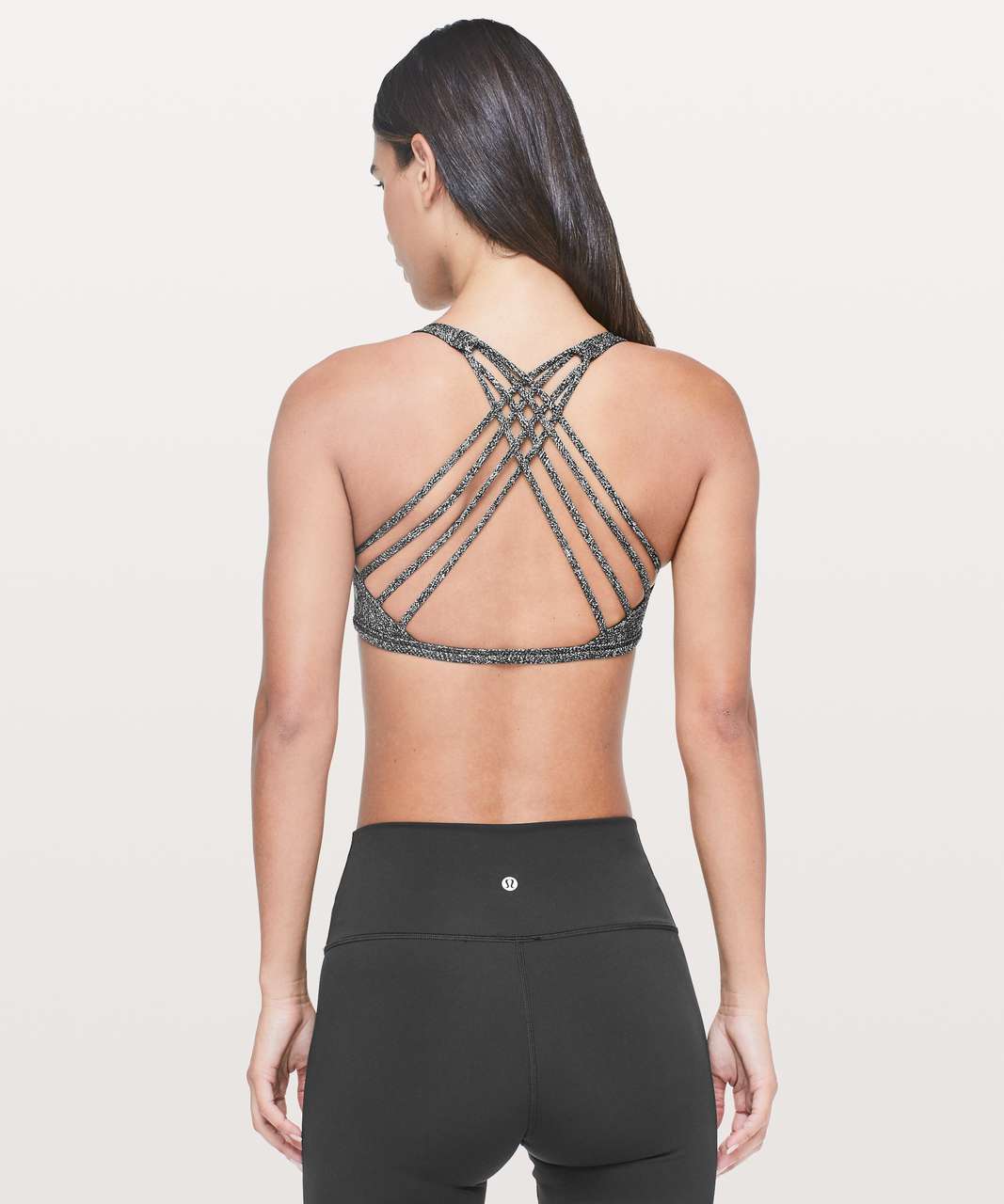 Lululemon Free To Be Bra (Wild) - Feathered Jacquard Black White