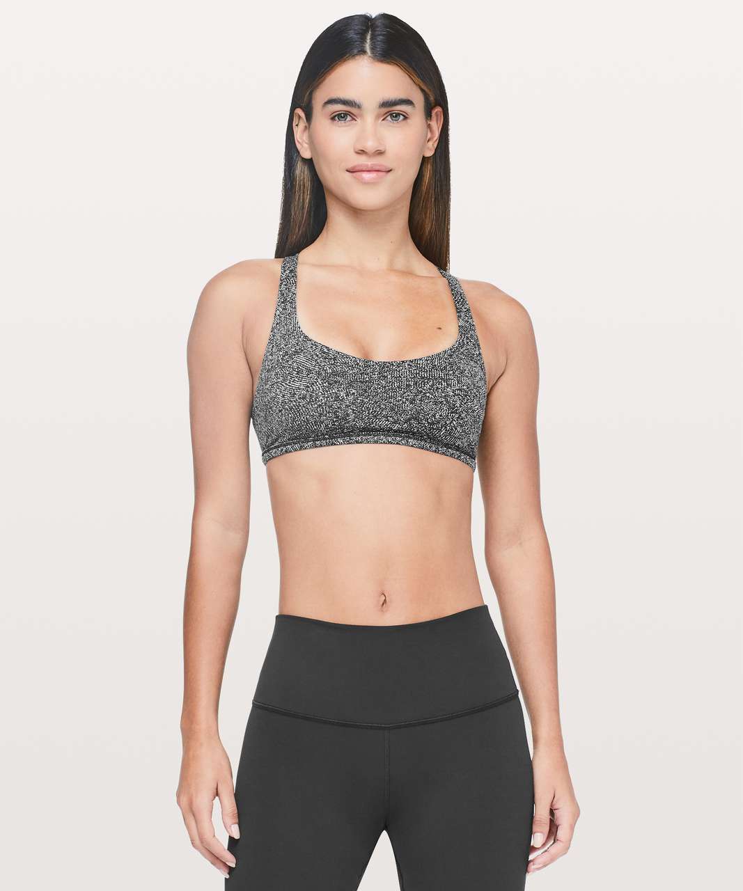 Lululemon Free To Be Bra (Wild) - Feathered Jacquard Black White