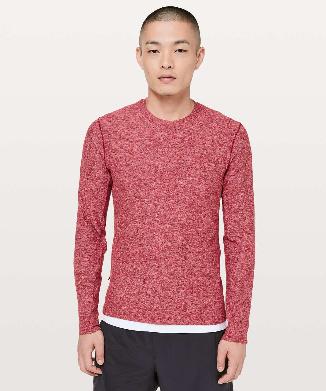 Lululemon Surge Warm Long Sleeve - Heathered Dark Sport Red