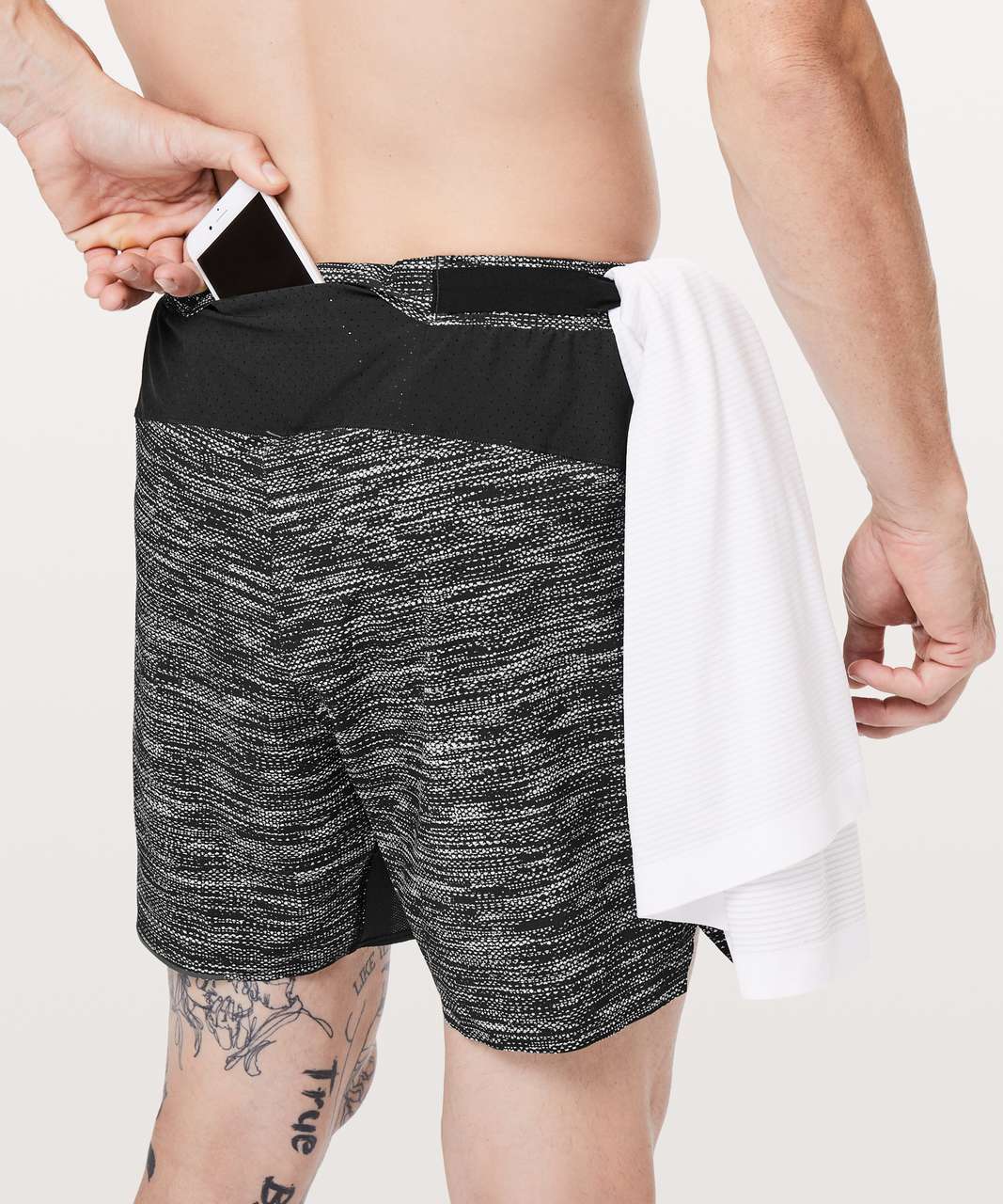 Lululemon Surge Short *6 Updated - All Court Texture White Black - lulu  fanatics