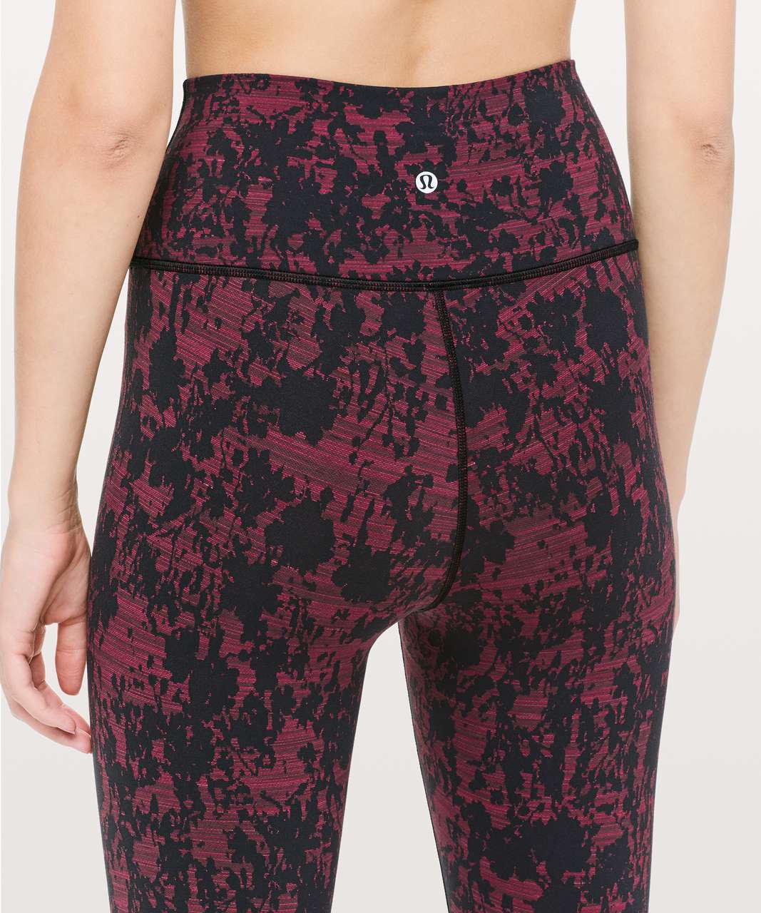 Lululemon Wunder Under Crop (Hi-Rise) *21" - Scatter Blossom Jacquard Garnet Black