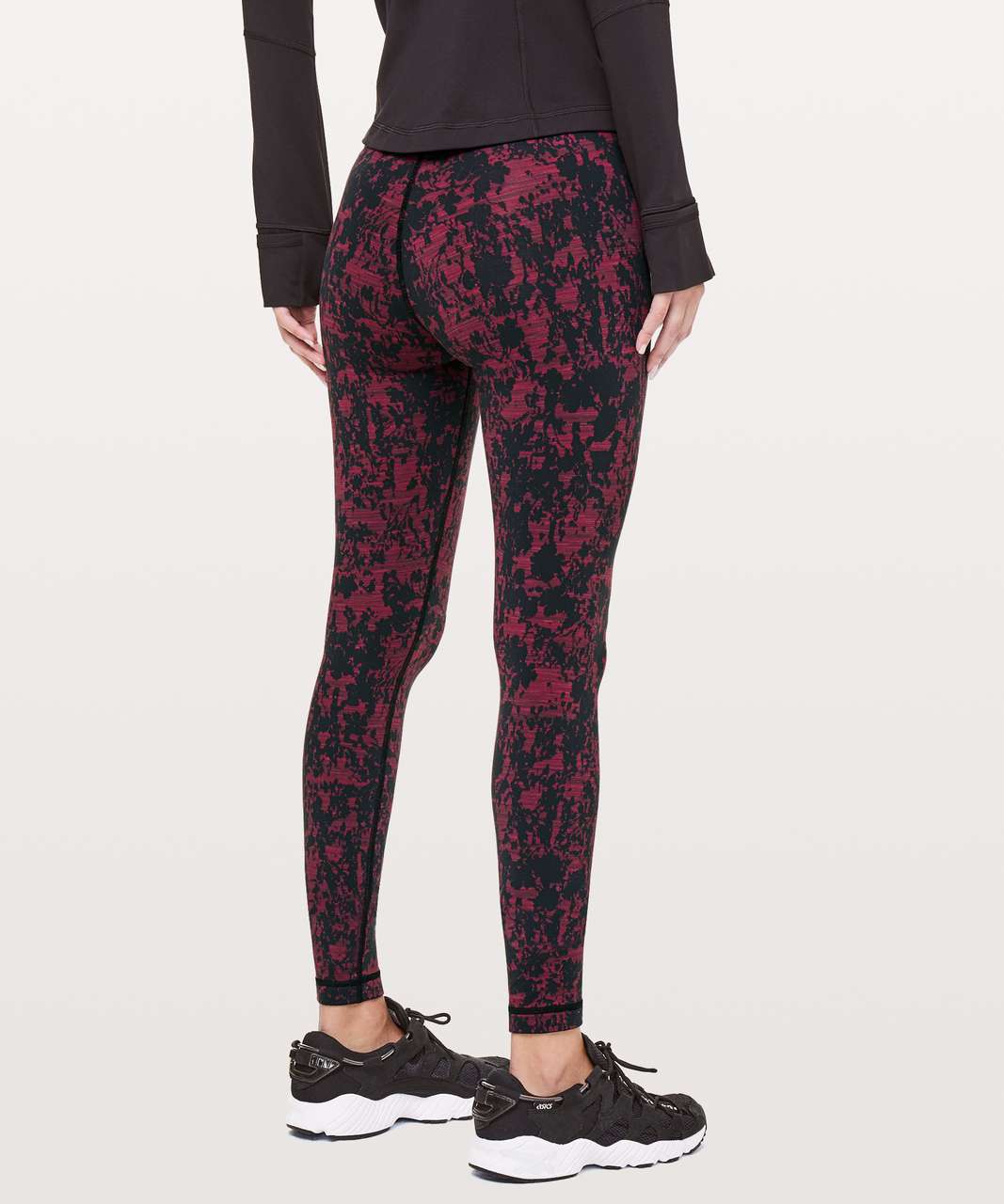 Lululemon Wunder Under Hi-Rise Tight *28" - Scatter Blossom Jacquard Garnet Black