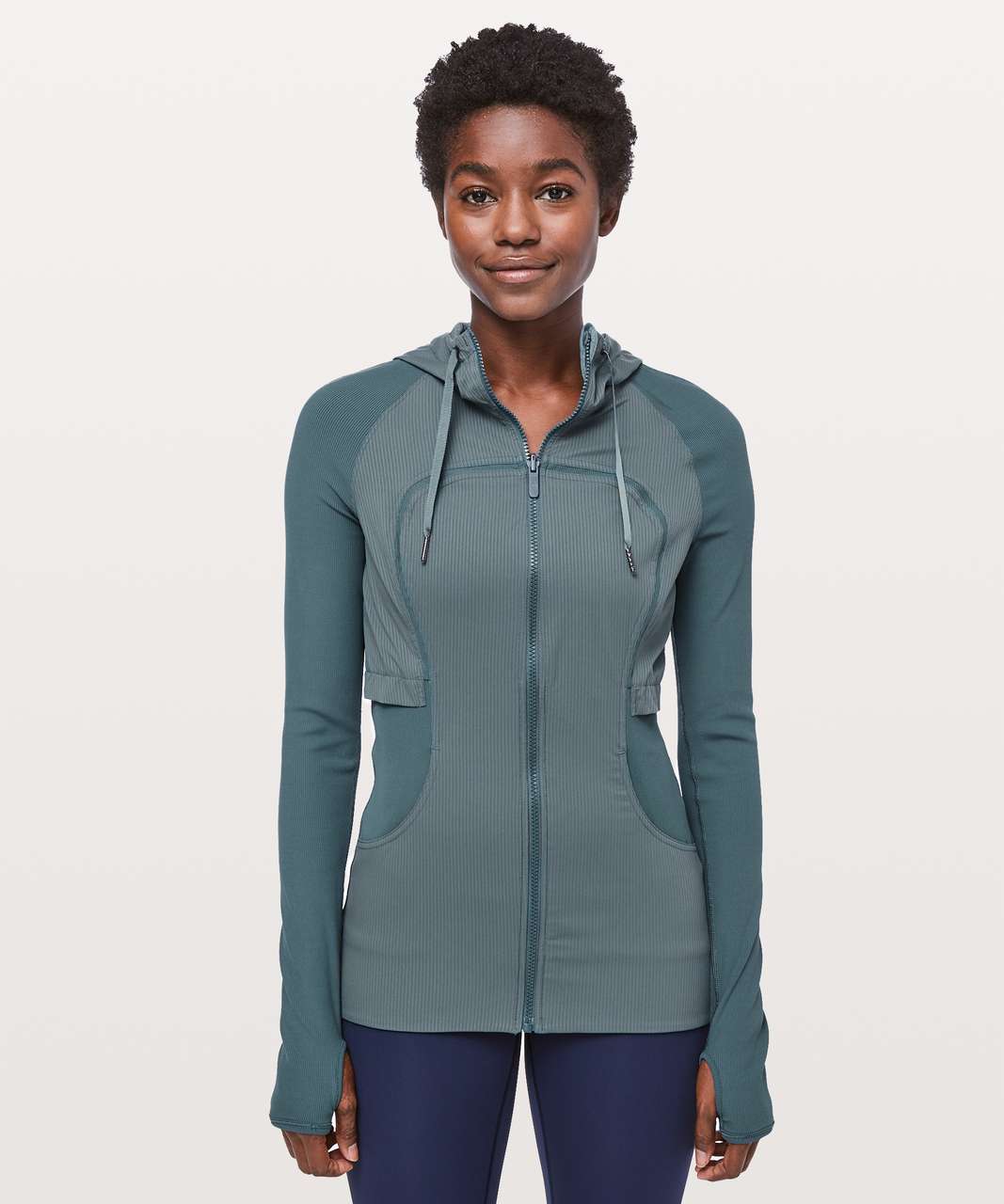 Lululemon Dance Studio Jacket Rib Sleeve - Petrol Blue / Heathered Petrol Blue