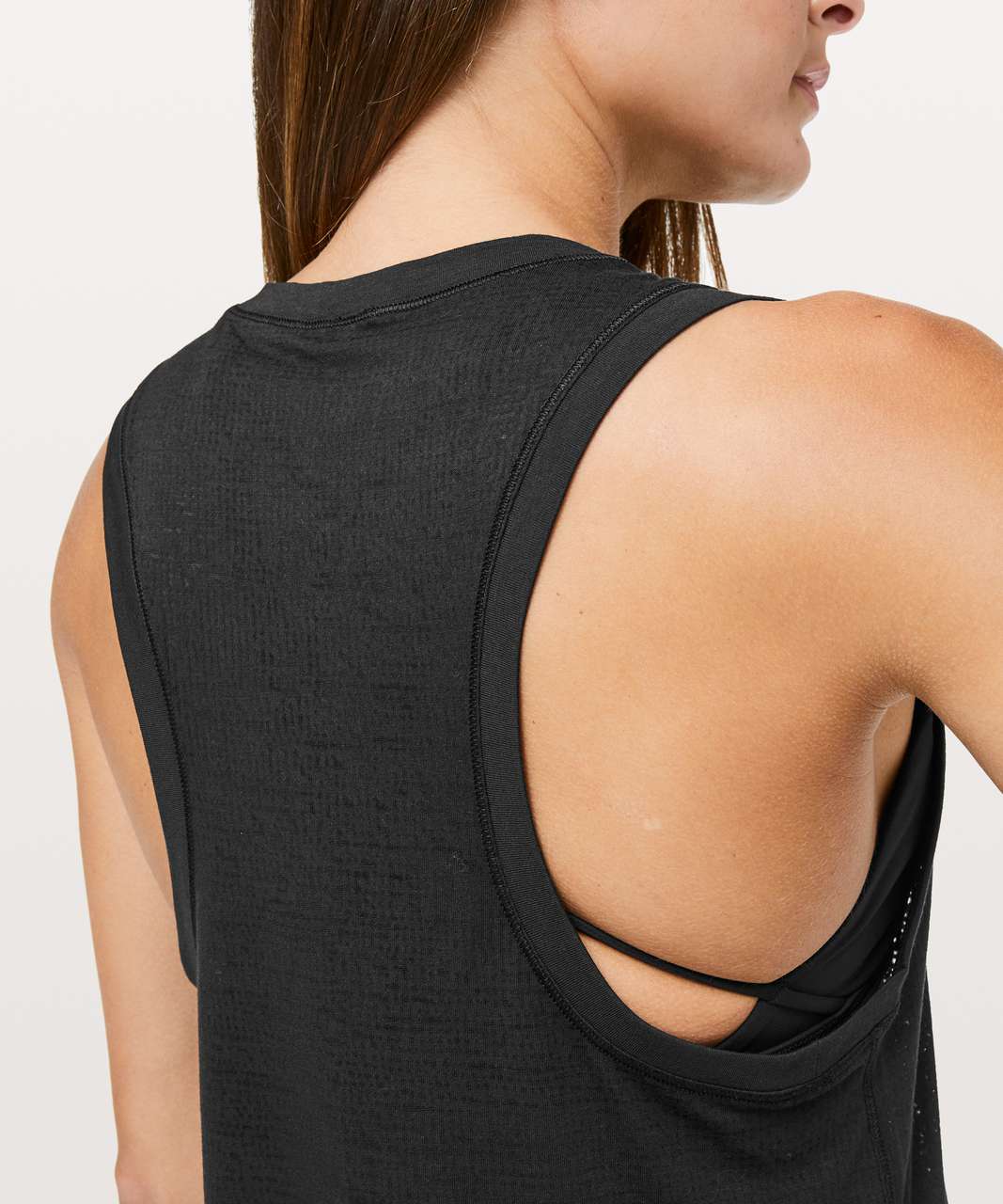 Lululemon Black Racerback Tank Top Womens No Size Mesh Back