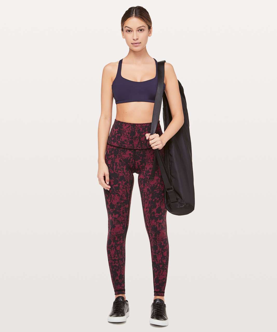 Lululemon Wunder Under Super Hi-Rise Tight 28" - Scatter Blossom Jacquard Garnet Black