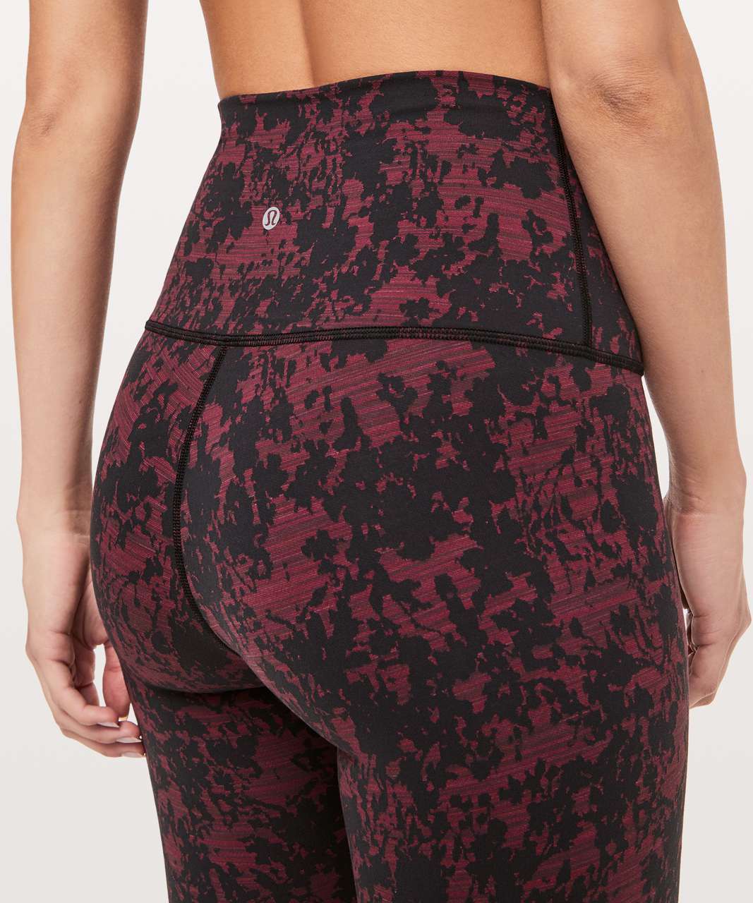 Lululemon Wunder Under Super Hi-Rise Tight 28" - Scatter Blossom Jacquard Garnet Black