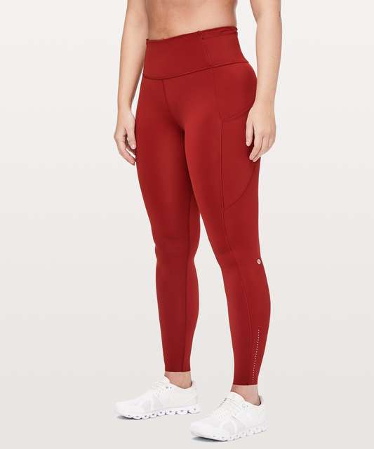 Lululemon Fast $ Free Tight Leggings Floral, Black, True Navy, Dark  Terracotta