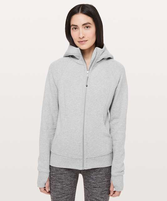 Lululemon Womens 6 Scuba Hoodie III Static Mist White Black Full