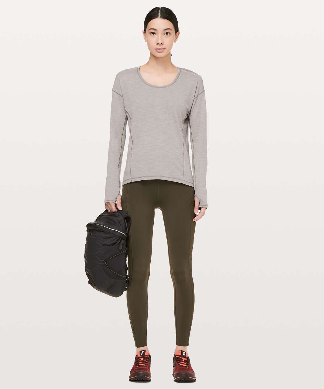 Lululemon Sweat Embrace Long Sleeve - Heathered Dark Chrome