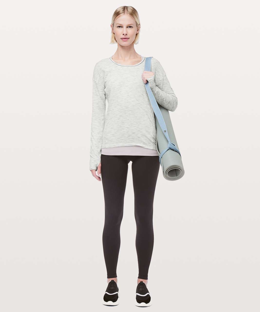 Lululemon Sweat Embrace Long Sleeve - Tiger Space Dye Hail White