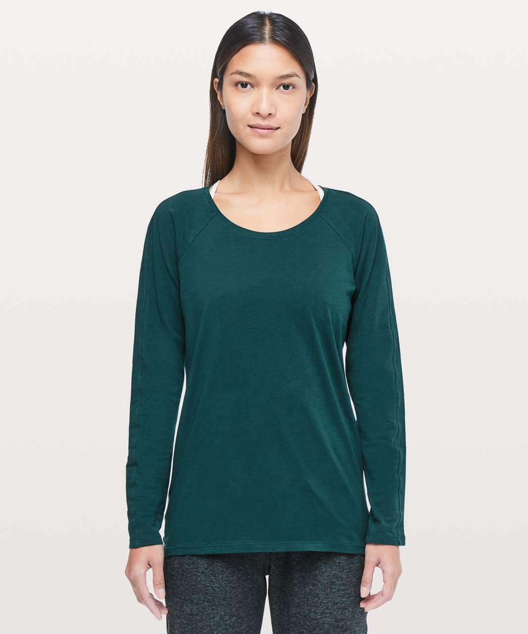 Lululemon Emerald Long Sleeve - Heathered Medium Grey - lulu fanatics