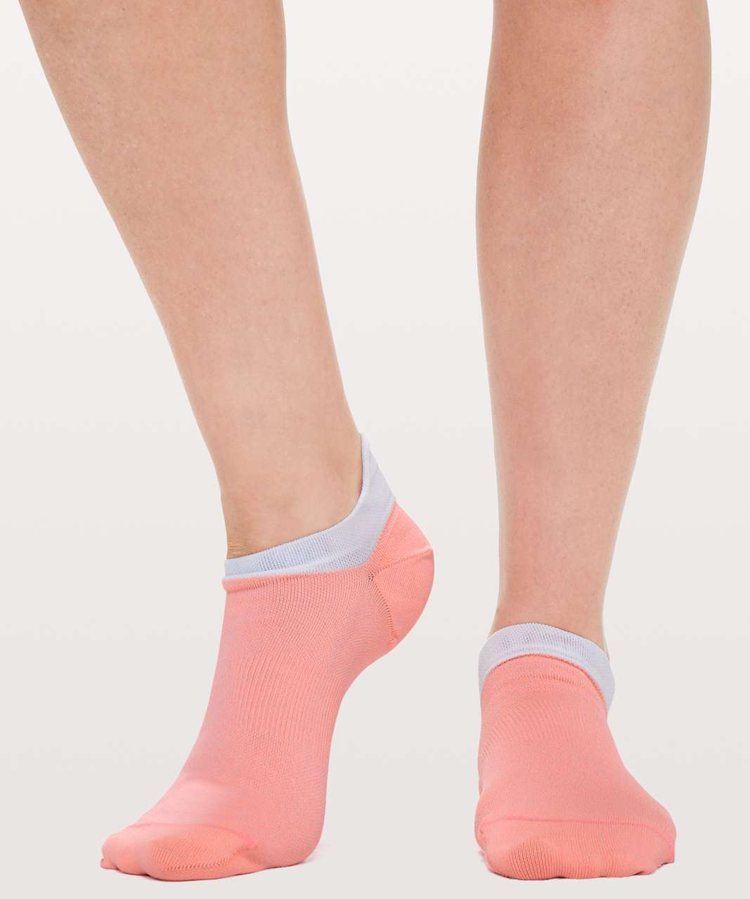 Lululemon Light Speed Sock *Silver - White / Grapefruit