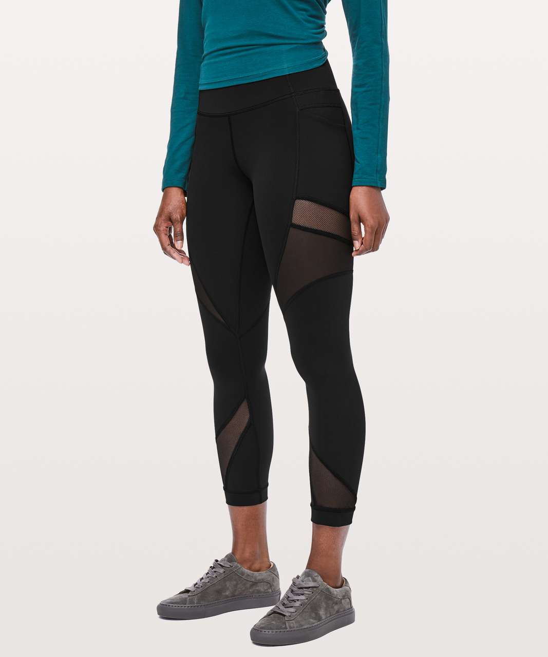 Lululemon Mesh In Motion Crop *23 - Black - lulu fanatics