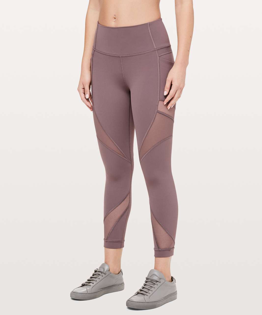 Women’s LULULEMON Mesh In Motion Crop Leggings Size 4 Purple Athletic Yoga