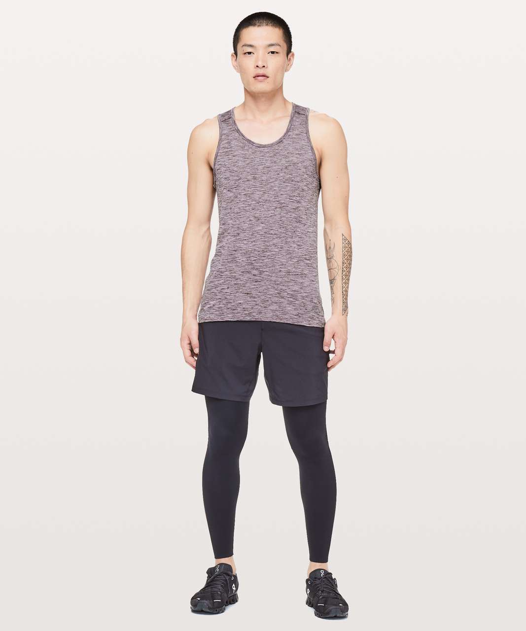 Lululemon Metal Vent Tech Surge Tank - Dark Adobe / White