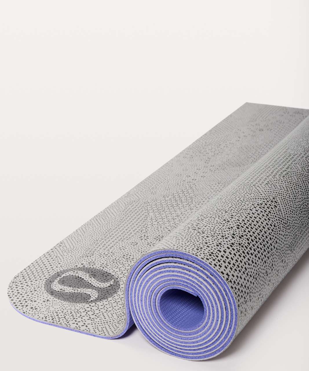 Lululemon The Reversible Mat 3mm - Meisai Maxi Ice Grey Black / Solar Purple