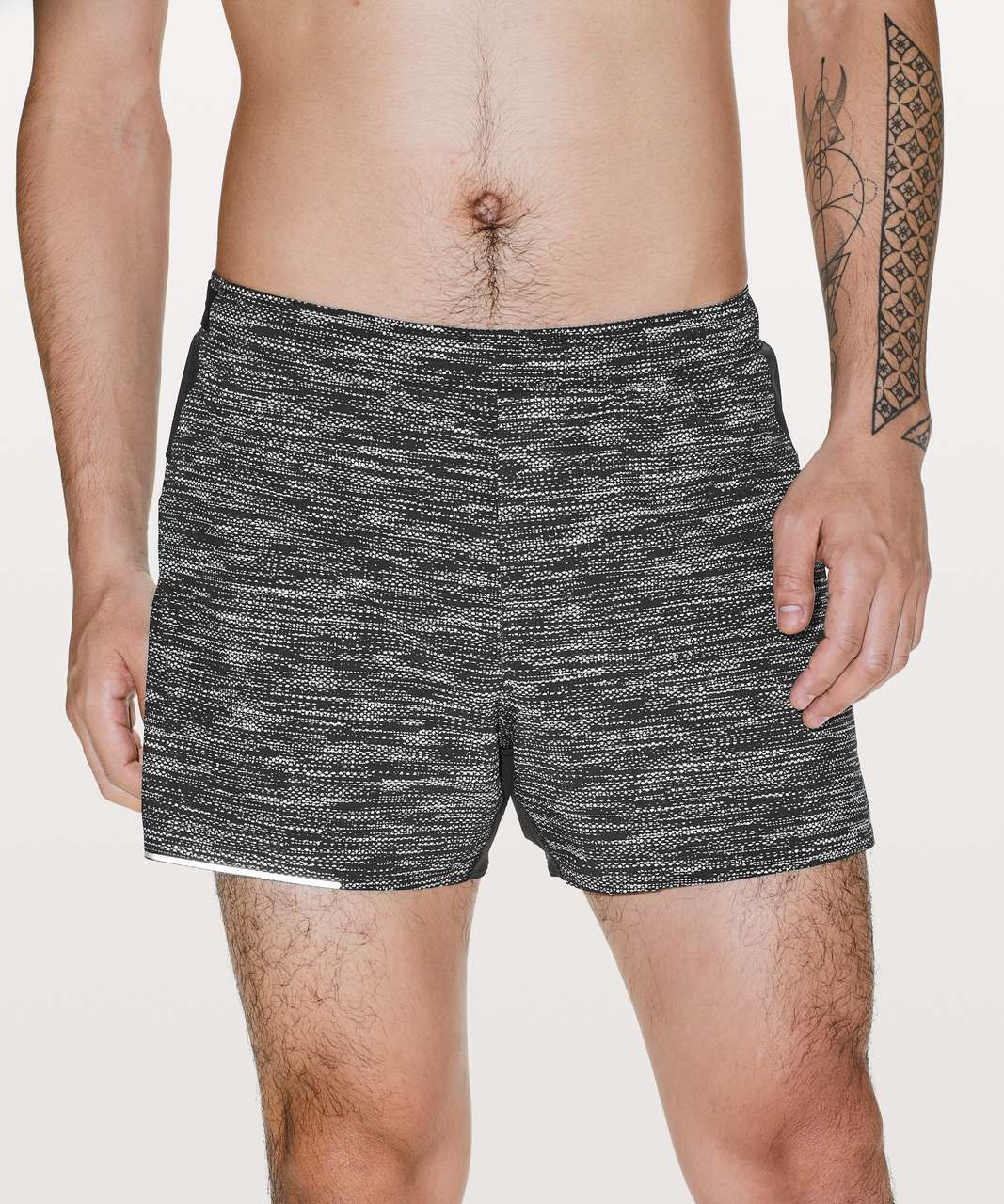 Lululemon Surge Short *4" Updated - All Court Texture White Black