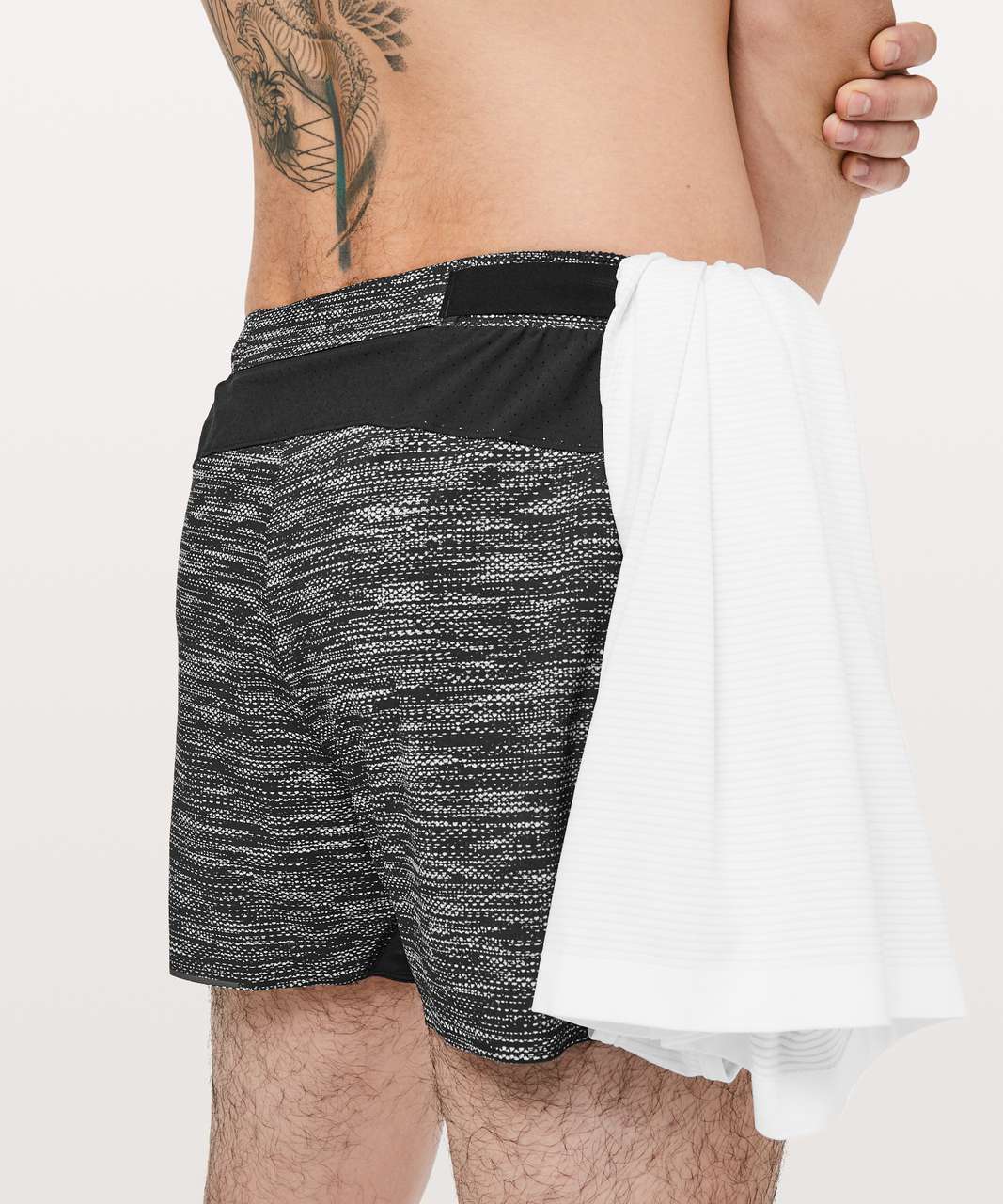 Lululemon Surge Short *4" Updated - All Court Texture White Black