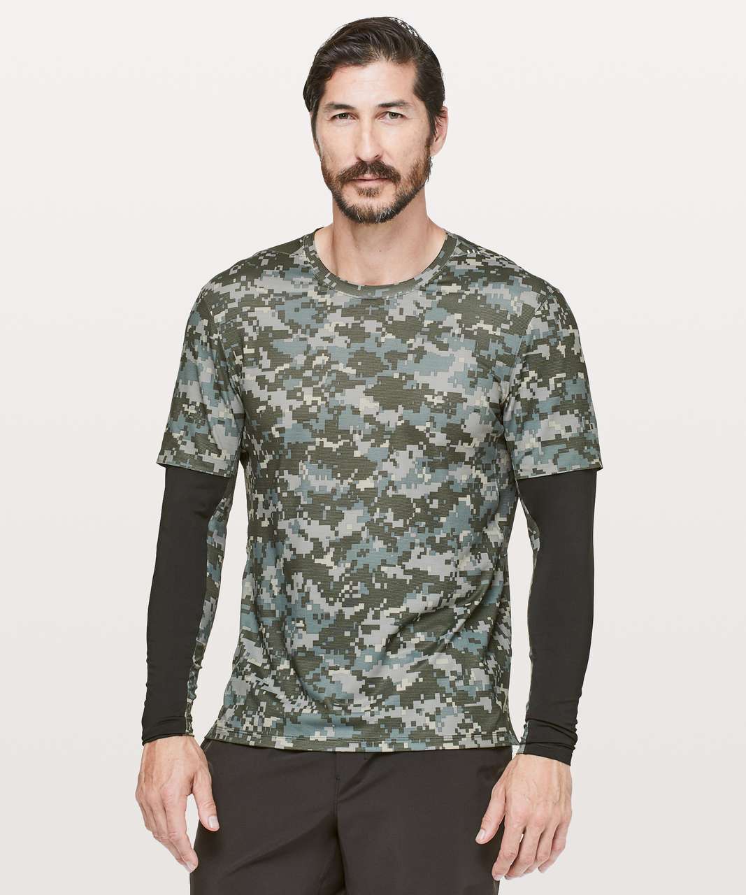 Lululemon Explicit Content Long Sleeve *Reflective - Pixel Camo Green Multi / Black