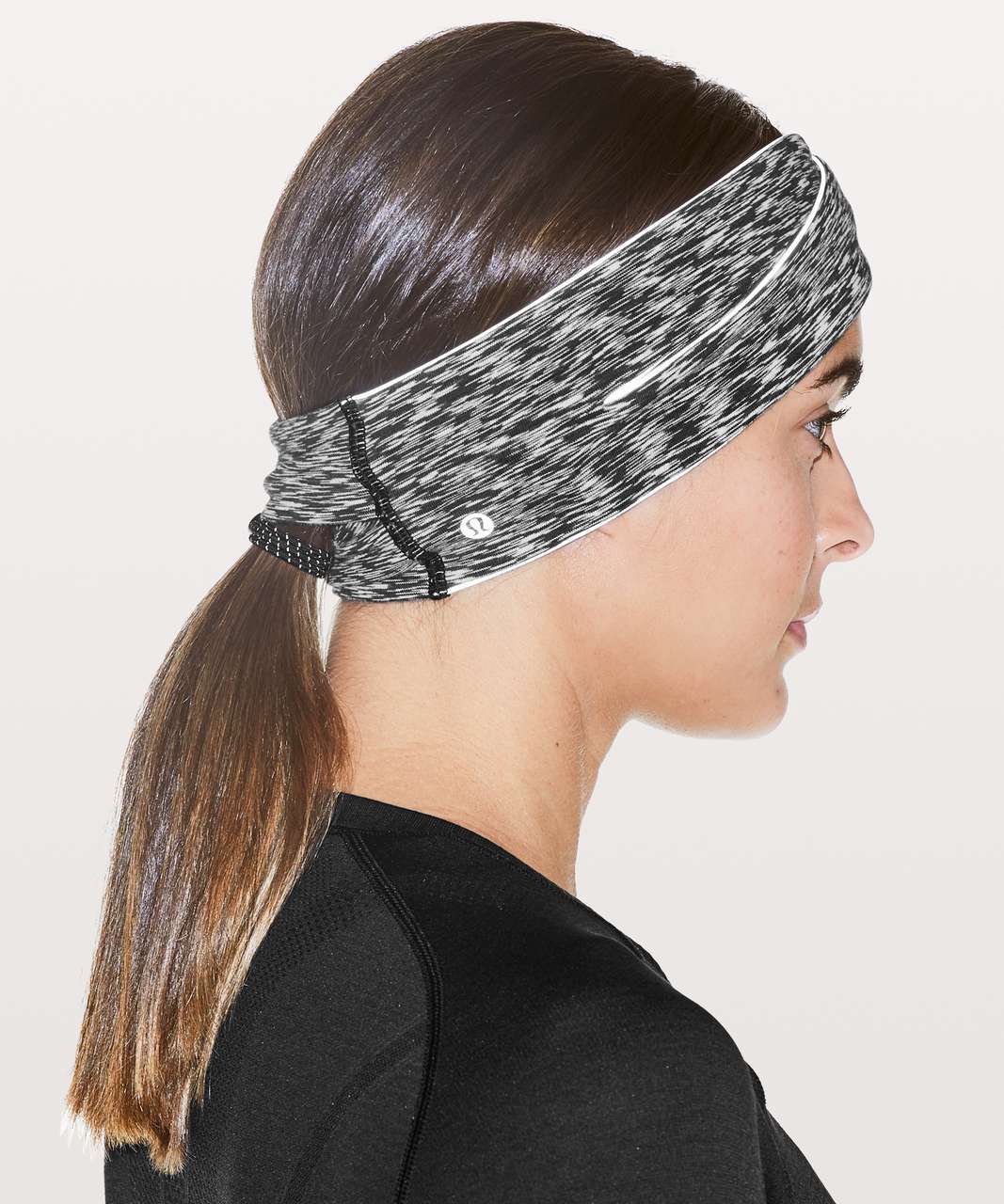 Lululemon Cross Chill Run Earwarmer - Spaced Out Space Dye Black White