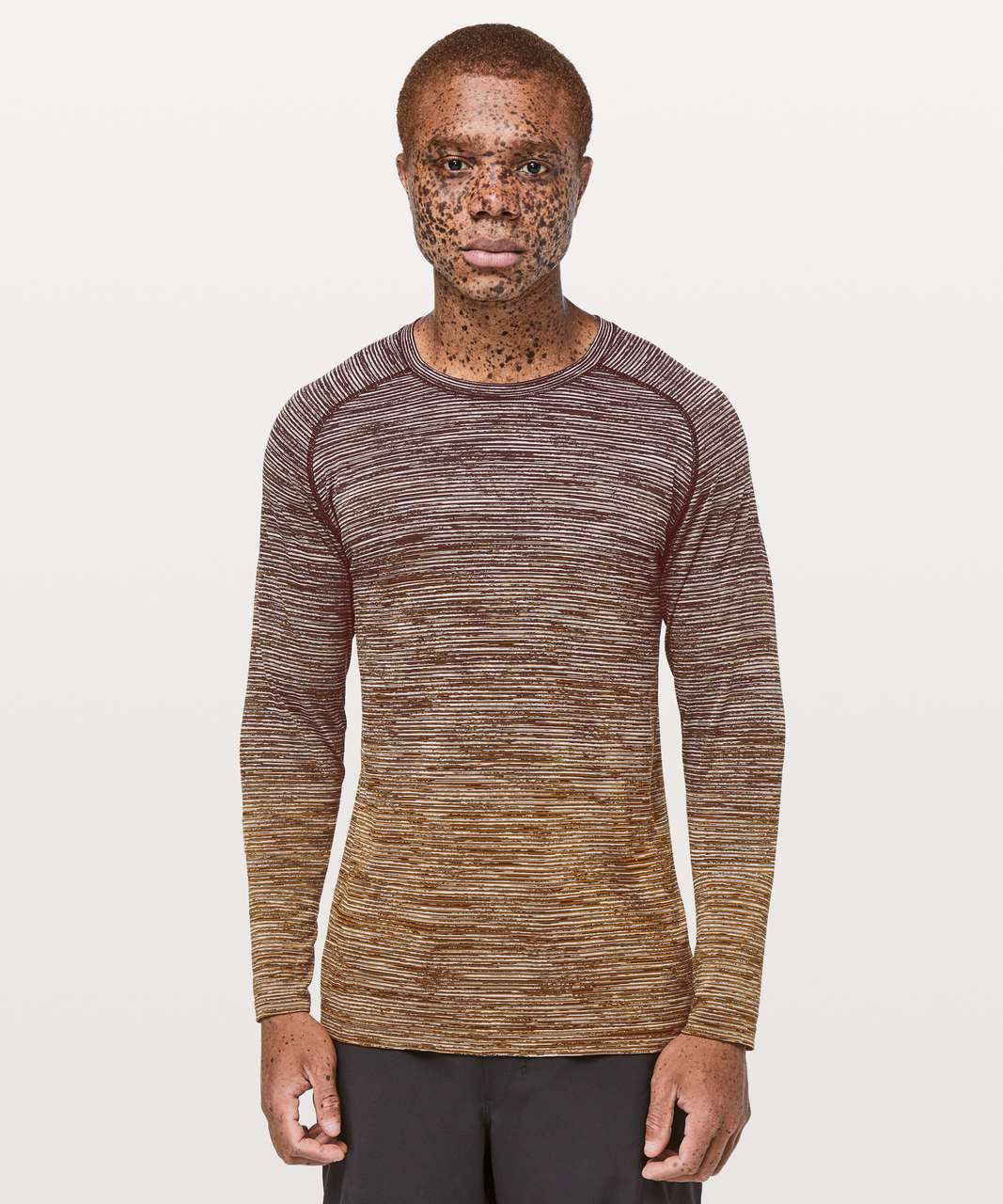 Lululemon Metal Vent Tech Long Sleeve - Dark Adobe / White / Fools Gold / Black