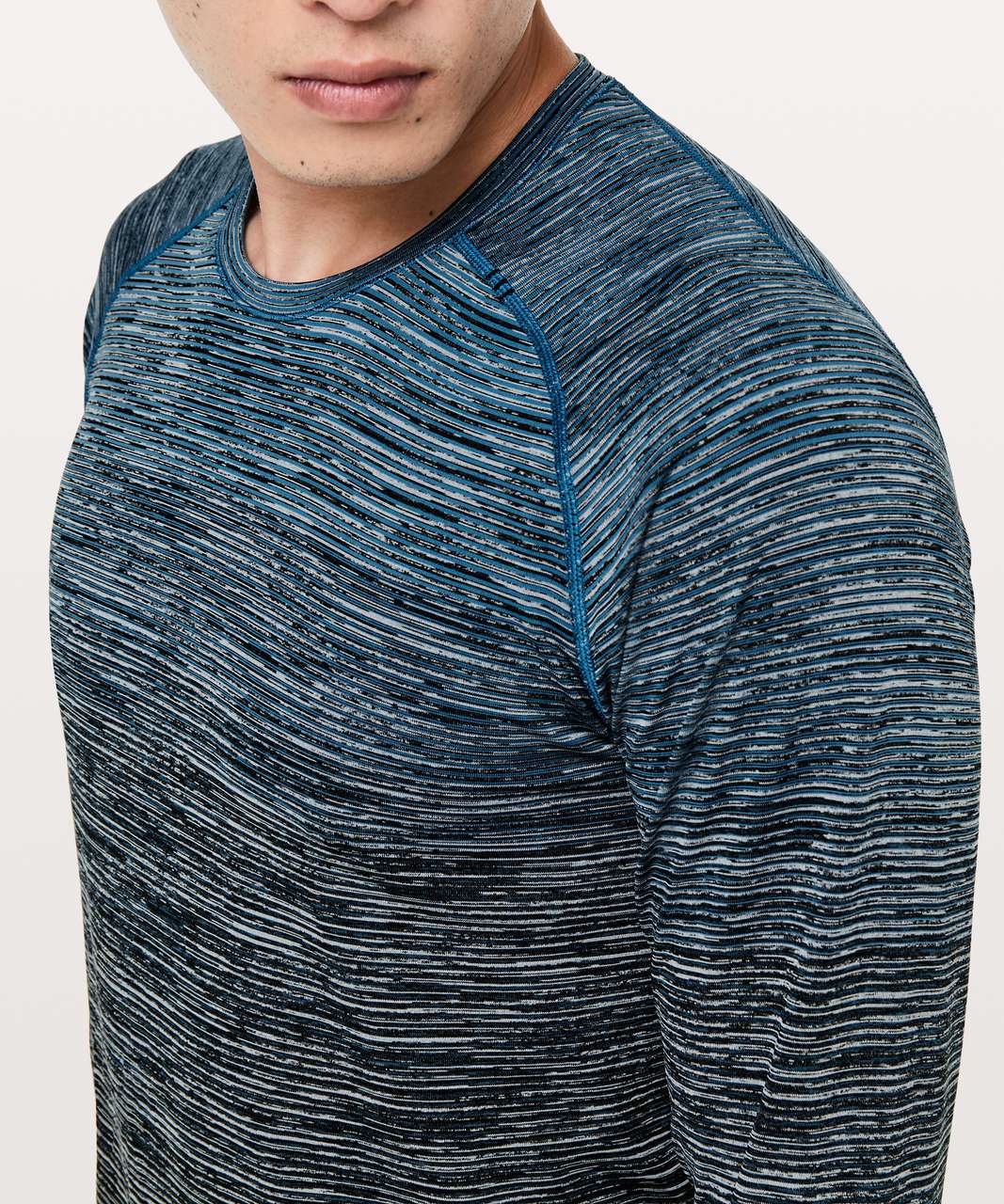 Lululemon Metal Vent Tech Long Sleeve - Baltic Blue / White / Black / Black