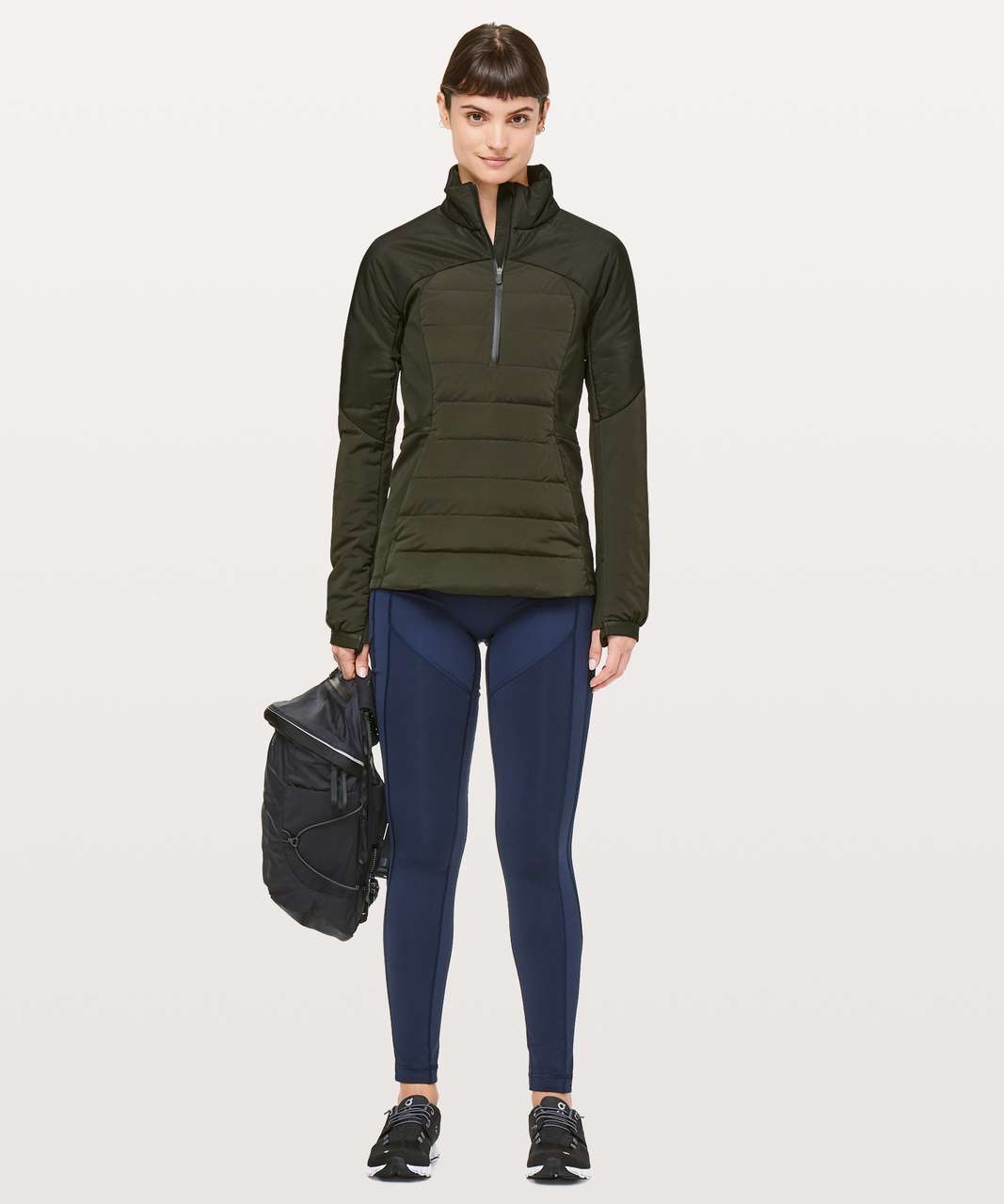 Lululemon Down for It All Cropped Half-Zip Pullover - Black - lulu