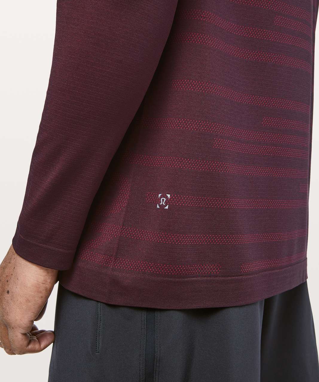 Lululemon Metal Vent Tech Long Sleeve*Graphic - Dark Red / Dark Adobe